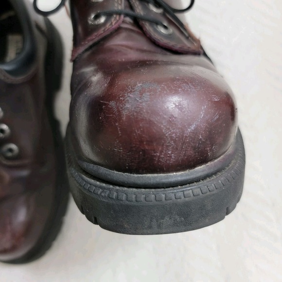 VTG Y2K Skechers 6790 Chunky Platform Oxford Shoes Burgundy Leather Men Sz 10 - Picture 12 of 16